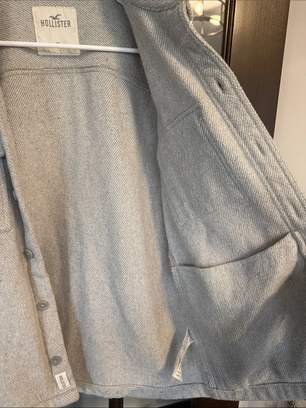Men’s XS Hollister Light Gray Button Down Shirt